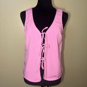 Willow & Root Pink Sleeveless Tie-Front Top